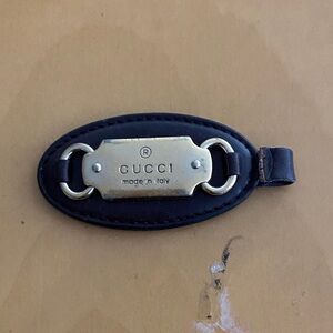 Gucci Brown Leather Key Holder with Gold Accents